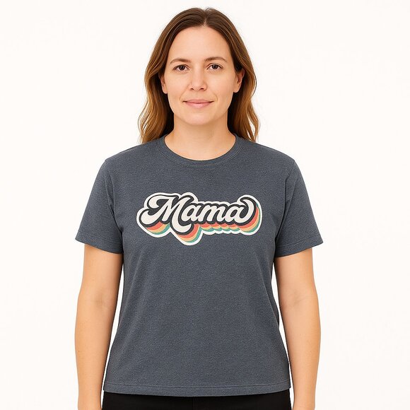 Gildan Tops - Gildan Smart Basics “Mama” Retro Rainbow Graphic Tee – Size XL